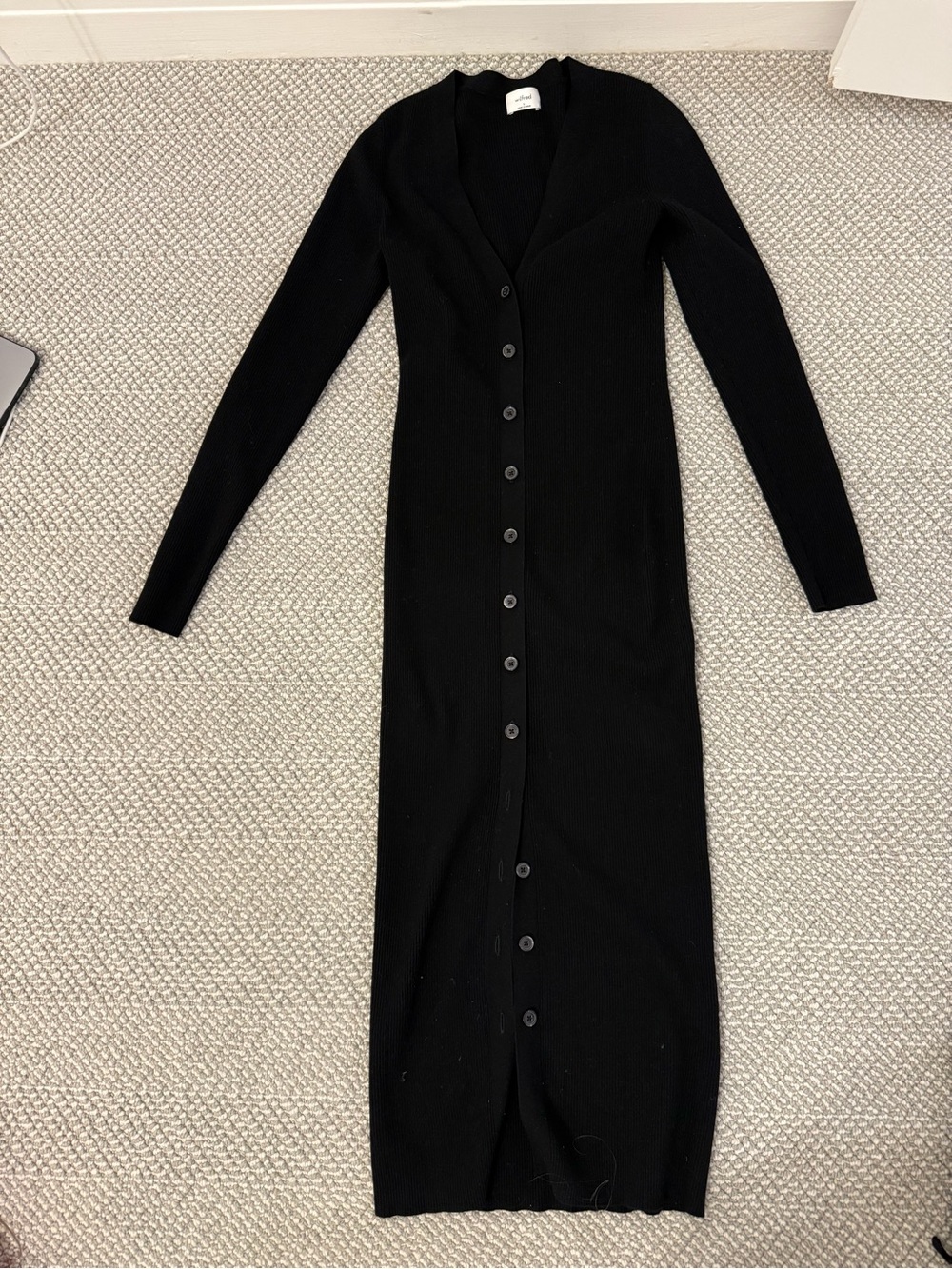 Aritzia Black Knit Midi Dress